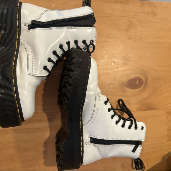 Dr. Martens Shoes - Dr. Martens Women’s Air Wair Jadon Polisher Smooth Boot White size 8